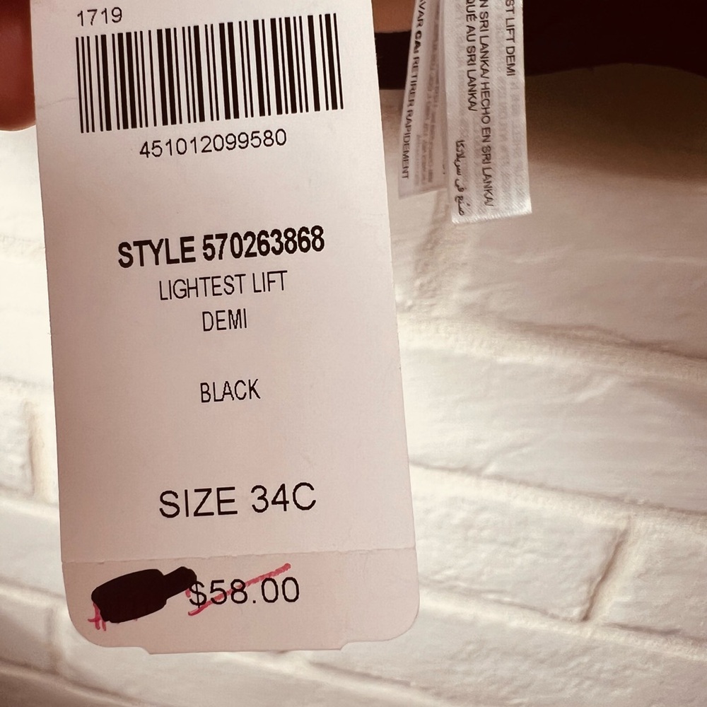 NWT Soma Lightest Lift Lined Demi Underwire Lace Bra 34 C Black #0668 - Picture 10 of 13